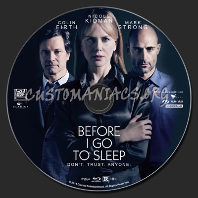 Before I Go To Sleep blu-ray label