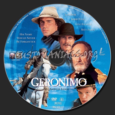 Geronimo: An American Legend dvd label