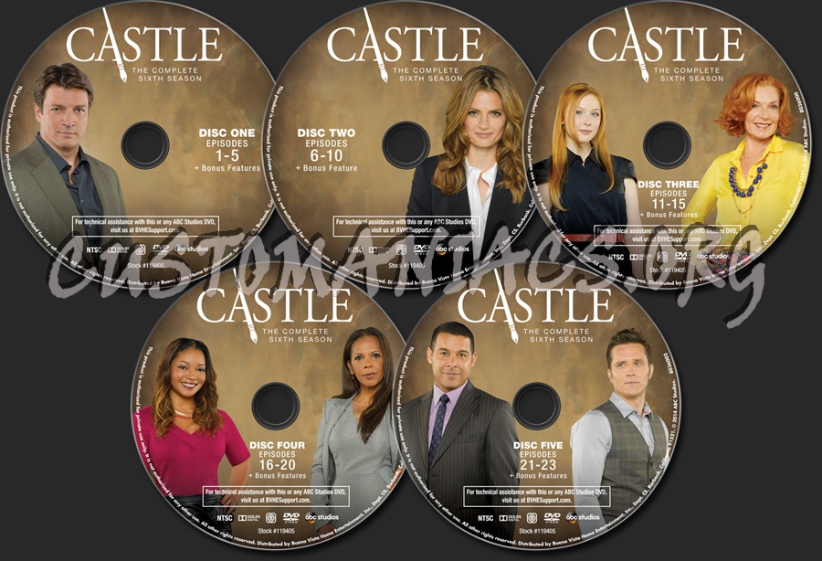 Castle Season 6 dvd label