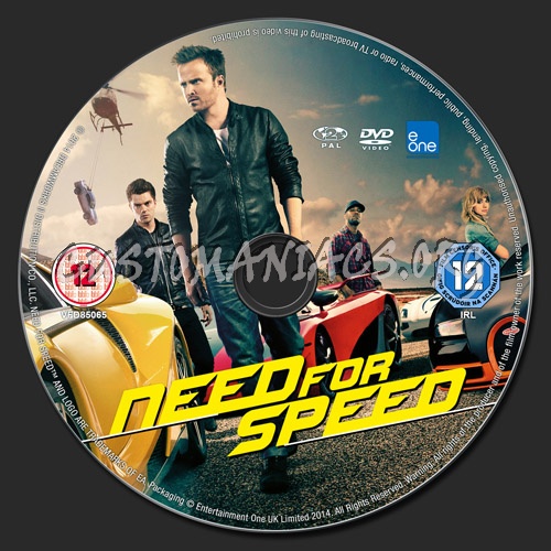 Need for Speed dvd label