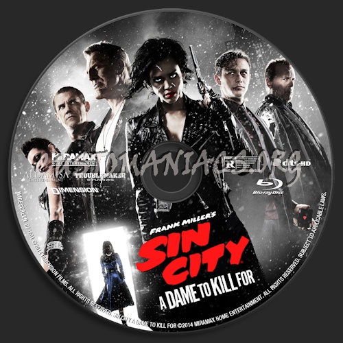 Sin City: A Dame to Kill For blu-ray label