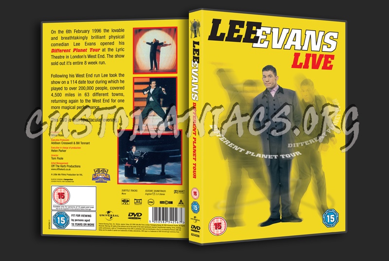 Lee Evans Live Different Planet Tour dvd cover