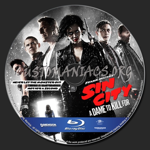 Sin City 2 A Dame To Kill For blu-ray label