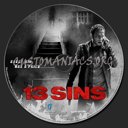 13 Sins dvd label
