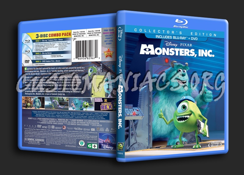Monsters, Inc blu-ray cover