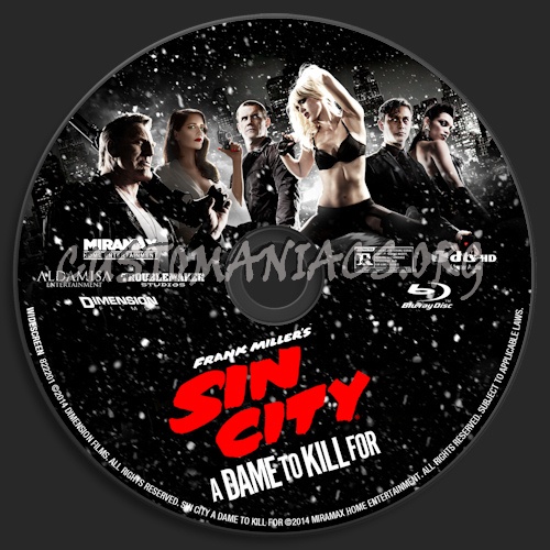 Sin City: A Dame to Kill For blu-ray label
