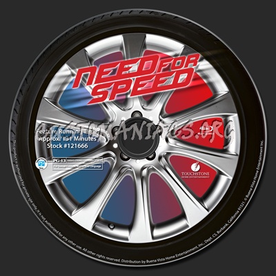 Need For Speed blu-ray label