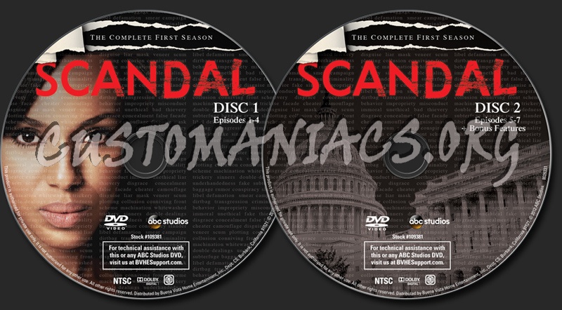 Scandal Season 1 dvd label