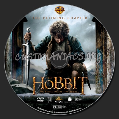 The Hobbit: The Battle Of The Five Armies dvd label