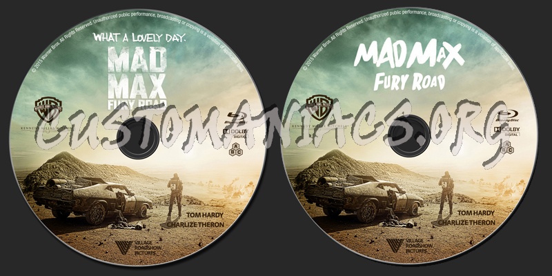 Mad Max: Fury Road blu-ray label