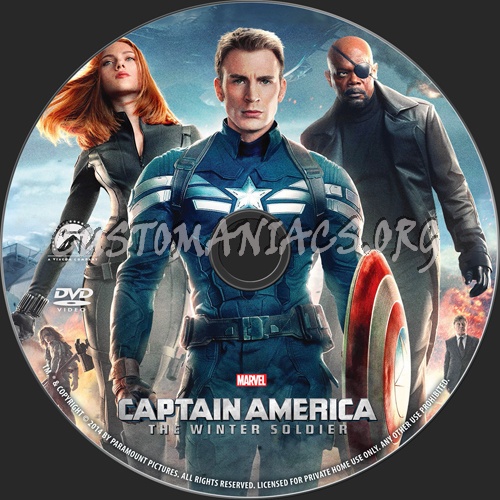 Captain America The Winter Soldier dvd label