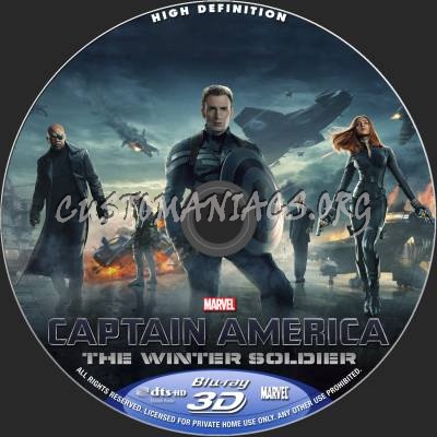 Captain America: The Winter Soldier (2D+3D) blu-ray label