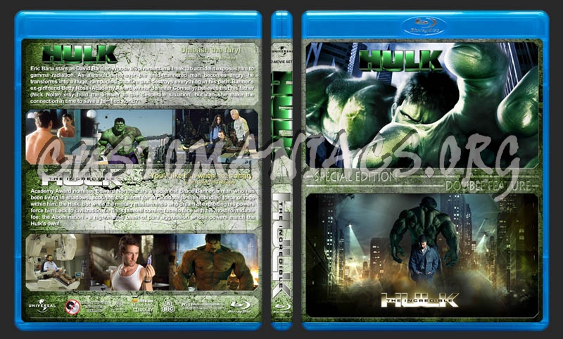 Hulk / The Incredible Hulk Double blu-ray cover