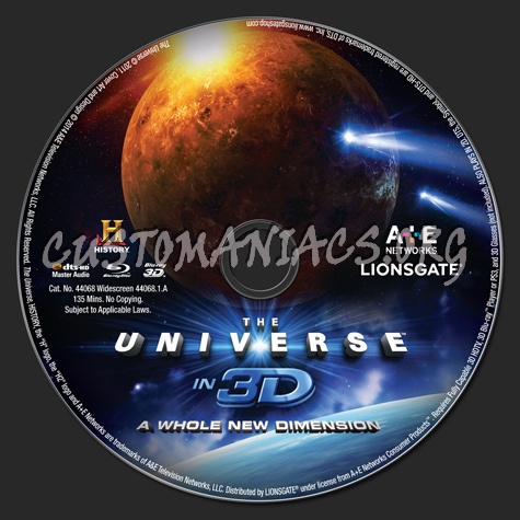 The Universe in 3D A Whole New Dimension blu-ray label