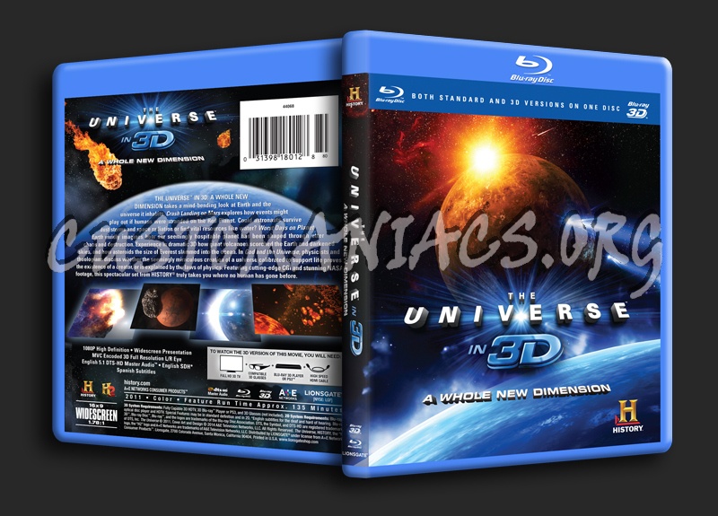 The Universe in 3D A Whole New Dimension blu-ray cover