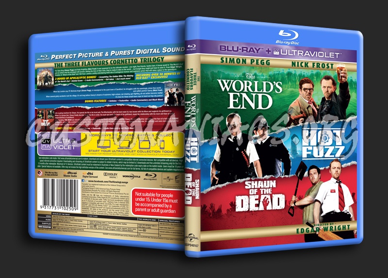 The World's End / Hot Fuzz / Shaun of the Dead blu-ray cover