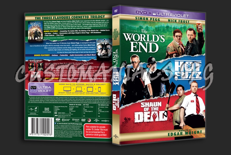 The World's End / Hot Fuzz / Shaun of the Dead dvd cover