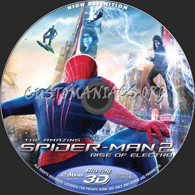 The Amazing Spider-Man 2 (2D+3D) blu-ray label