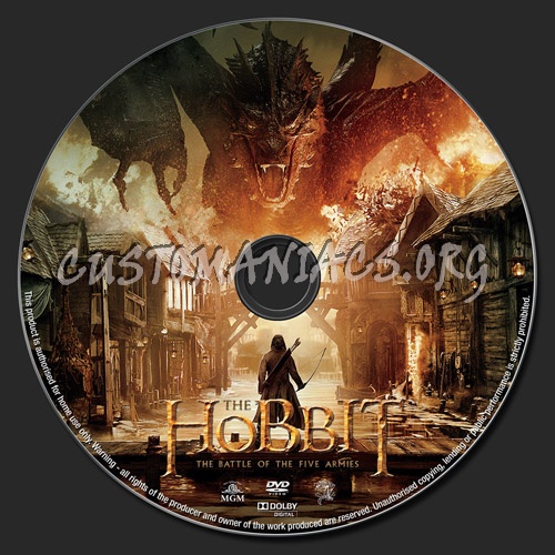 The Hobbit The Battle Of The Five Armies dvd label