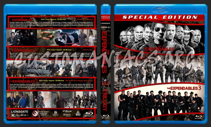 The Expendables Trilogy blu-ray cover