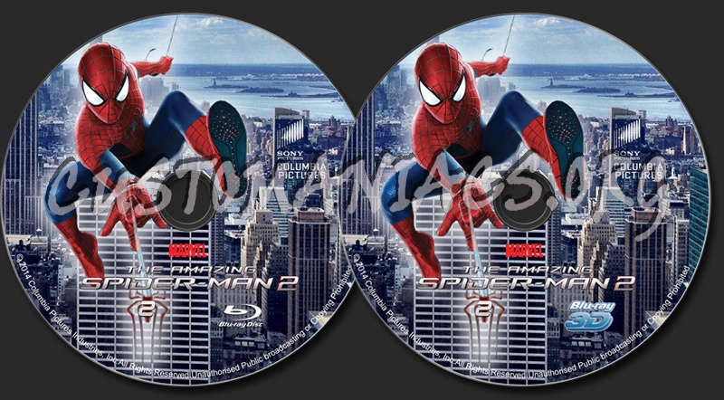 The Amazing Spider-man 2 - 2D and 3D Versions blu-ray label