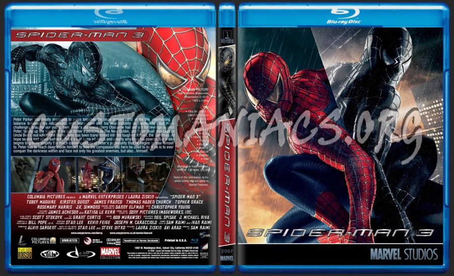 Spider-Man 3 - Marvel Collection blu-ray cover