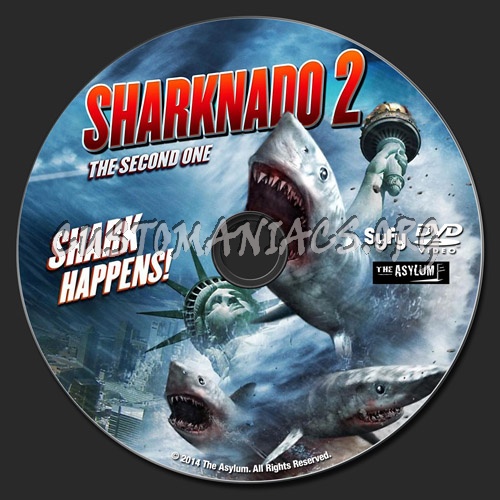 Sharknado 2 dvd label