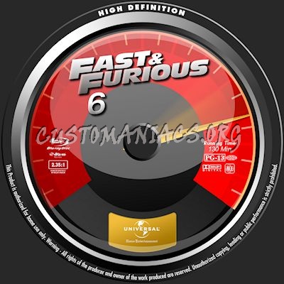 Fast and Furious 6 blu-ray label