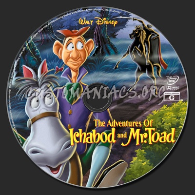 The Adventures Of Ichabod And Mr. Toad dvd label