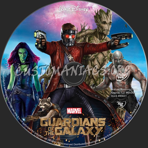 Guardians of the Galaxy dvd label