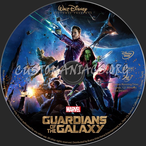 Guardians of the Galaxy dvd label