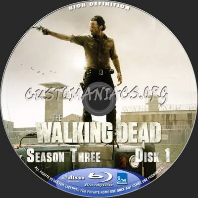 The Walking Dead - Season 3 blu-ray label