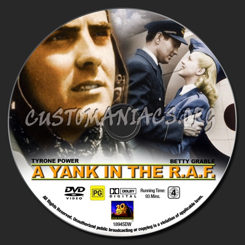 A Yank In The R.A.F. dvd label