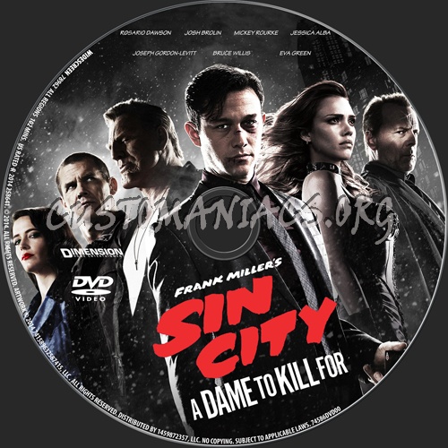 Sin City A Dame to Kill For dvd label