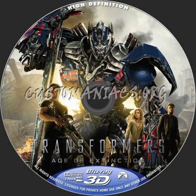 Transformers: Age Of Extinction (2D+3D) blu-ray label