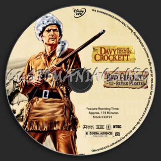 Davy Crockett Double Feature dvd label