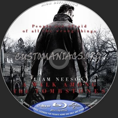 A Walk Among The Tombstones blu-ray label