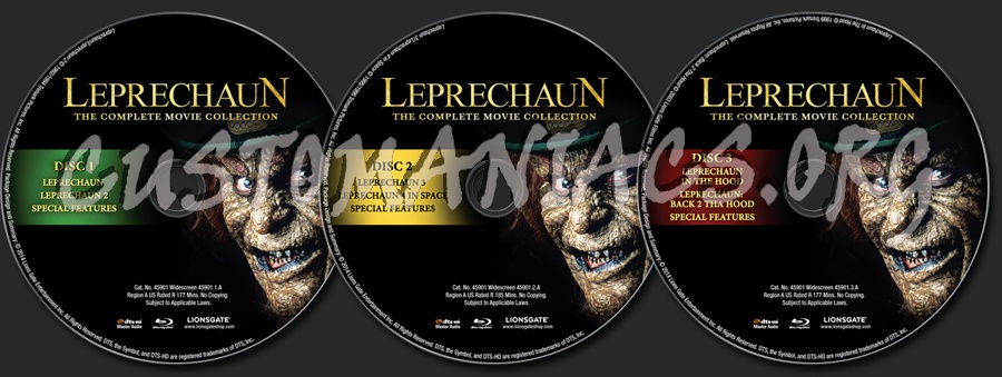 Leprechaun the Complete Movie Collection blu-ray label