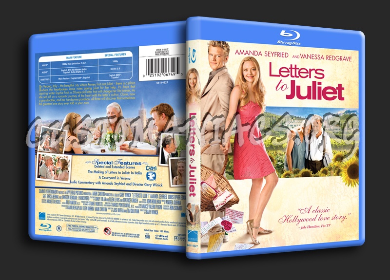 Letters To Juliet blu-ray cover