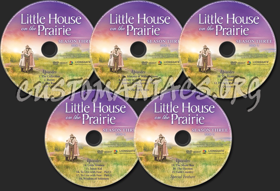 Little House on the Prairie Season 3 dvd label