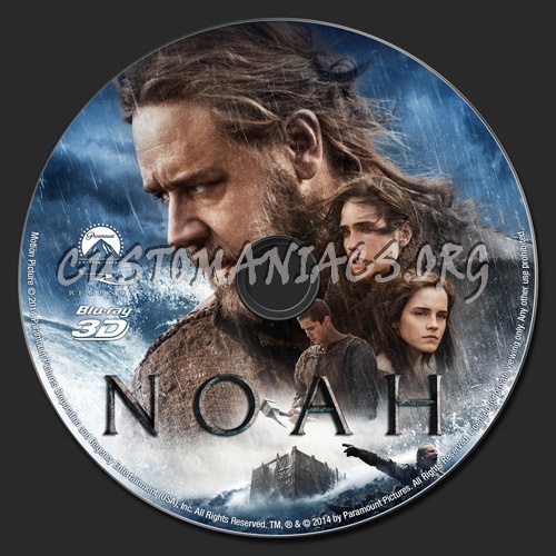 Noah (3D) blu-ray label