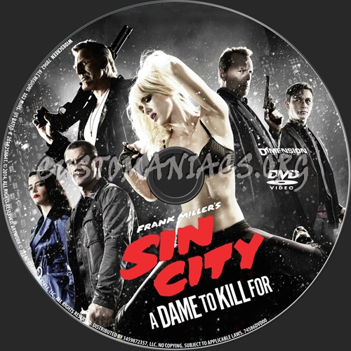 Sin City A Dame to Kill For dvd label