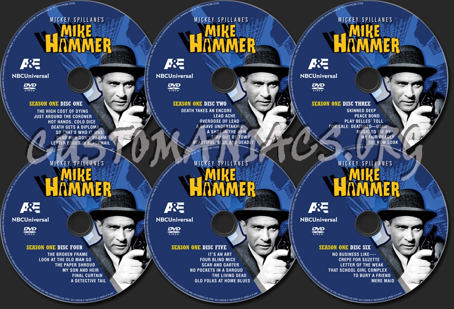 Mike Hammer Season 1 dvd label