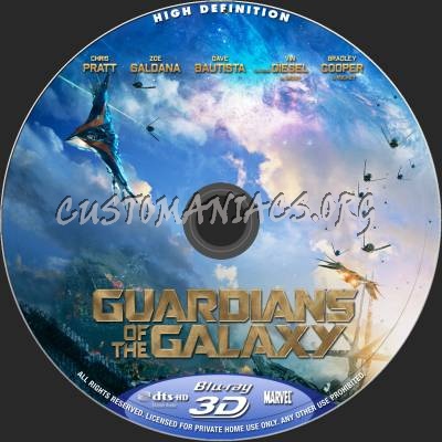 Guardians Of The Galaxy (2D+3D) blu-ray label