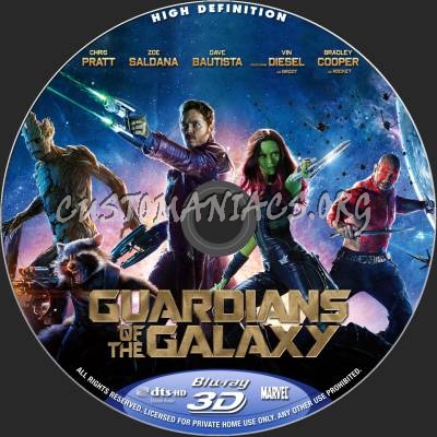 Guardians Of The Galaxy (2D+3D) blu-ray label