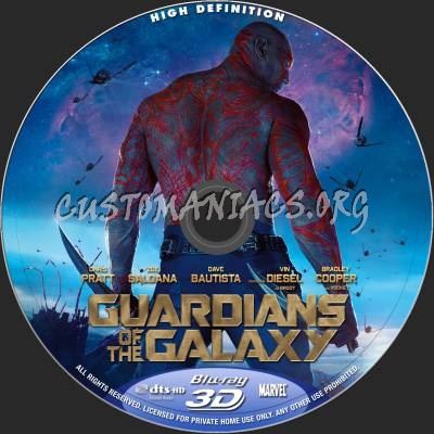 Guardians Of The Galaxy (2D+3D) blu-ray label