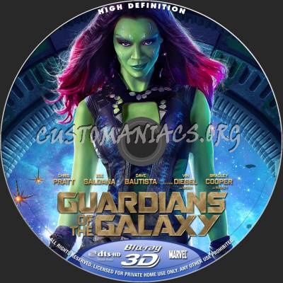 Guardians Of The Galaxy (2D+3D) blu-ray label