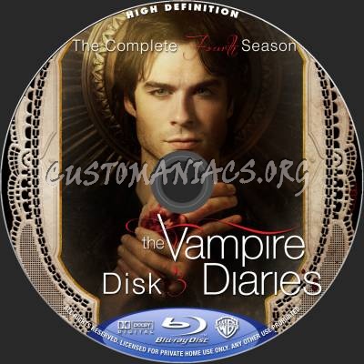 The Vampire Diaries Season 4 blu-ray label