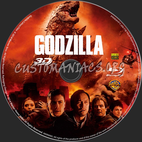 Godzilla 3d blu-ray label