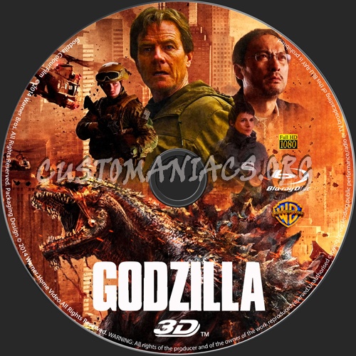 Godzilla 3d blu-ray label